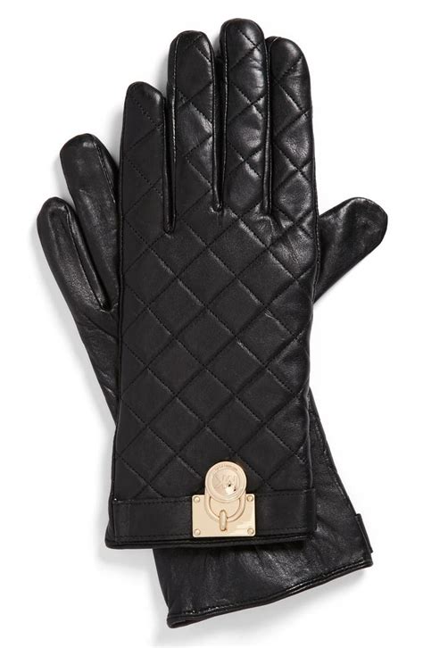 michael kors leather gloves fit|Michael Kors gloves and scarf.